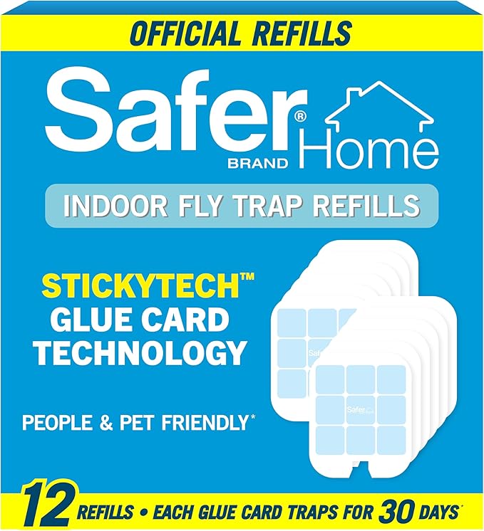 Safer Home SH512 Trap Refill Pack of Glue Cards for SH502 Indoor Fly Trap, 12 Count (Pack of 1)