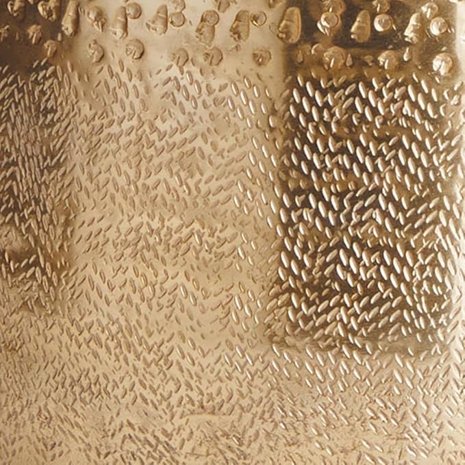 MY SWANKY HOME Elegant Classic Embossed Metal Gold Cachepot Planter Hammered Textured Round 8.25 in Indoor