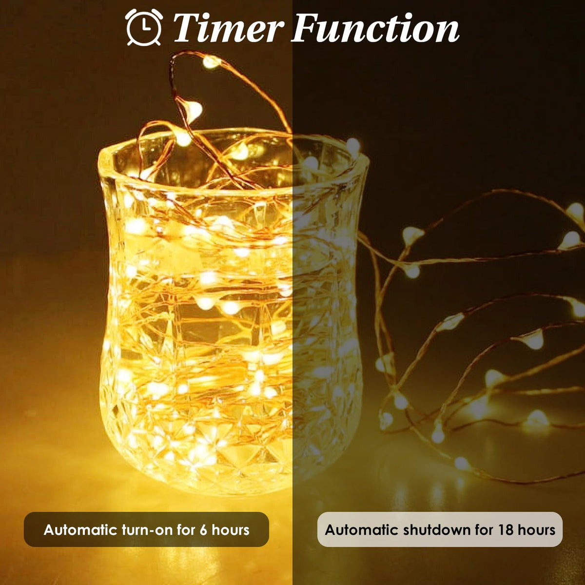 2 Pack Fairy Lights Battery Operated Twinkle Lights Remote Warm White
