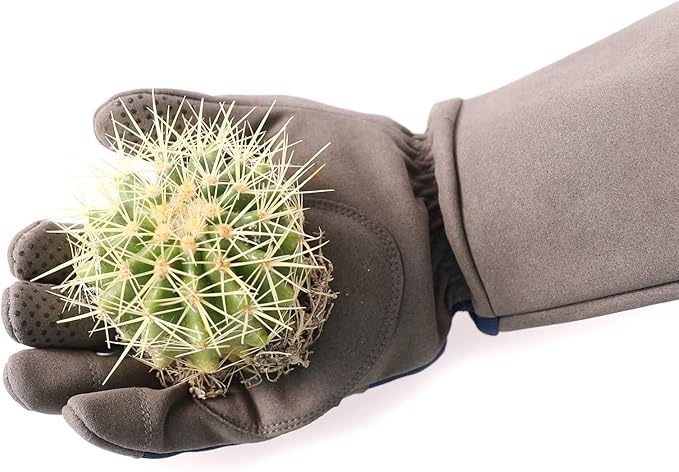 COOLJOB Thorn Proof Rose Pruning Garden Gloves for Men, Long Sleeve Padded Yard Work for Bush, Blackberry, Cactus, Heavy Duty/Puncture Resistant/Machine Washable, Large, Navy
