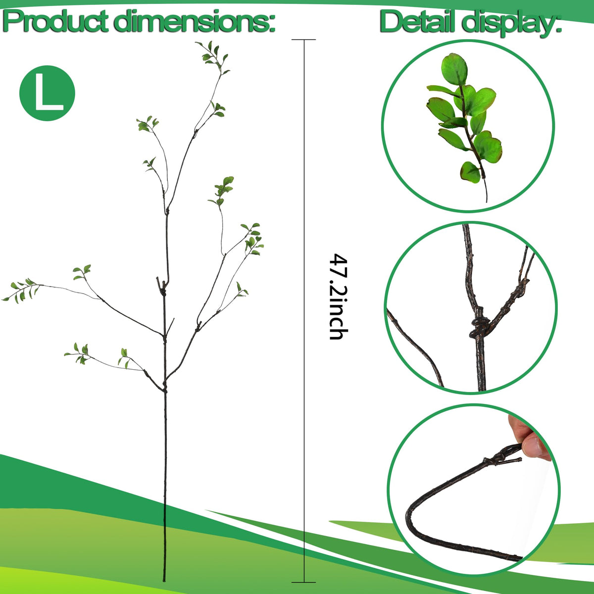 MISSWARM Faux Eucalyptus Stems for Vase, Artificial Greenery Branches 5pcs