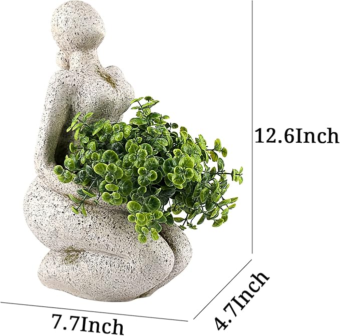 Large Planters for Outdoor Indoor Plants Head Face Planter Pot Unique Succulent Planters Flower Vase with Drainage Hole New Life