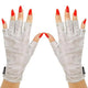 ManiGlovz - The ORIGINAL UPF 50+ UV Light Protective Nail Gloves | Gel Manicure and Anti UV Fingerless Gloves for Women | Can be Used as Sun Protection Gloves for Driving | White Feather