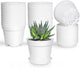 SwinDuck 28 Pack 4 inch Small Plant Pots, Plastic Planters with Drainage Holes and Saucers for Flowers Plants, Succulents, Seed Starting Pots, White