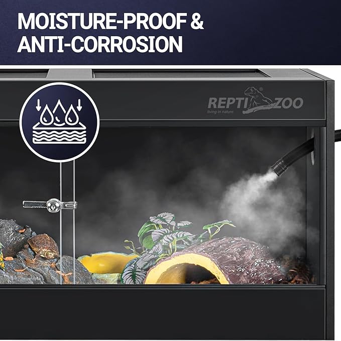 REPTI ZOO 50 Gallon PVC Reptile Enclosure, 36x18x18 inch Reptile Tank for Ball Python Bearded Dragon Snake Gecko, Reptile Terrarium Lounge Habitat with Glass Sliding Door & Top Screen Ventilation