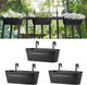Dahey 3 Pcs Metal Hanging Flower Pots for Railing Fence Outdoor Planter 15.7 Inch Hanging Bucket Pots Countryside Window Flower Plant Holder with Detachable Hooks for Garden Yard Home Decor,Black