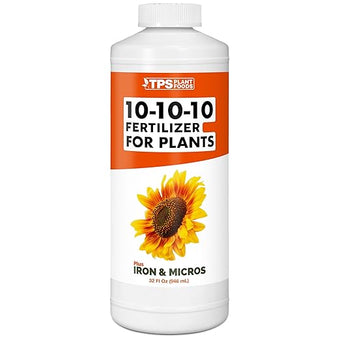 TPS NUTRIENTS Liquid 10-10-10 Fertilizer for Plants, Triple Ten NPK Plus Iron and Micros, Liquid Plant Food, 32 oz (1 Quart)