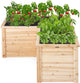 HAPPYGRILL 24.5” Wooden Raised Garden Bed with Open-Ended Base