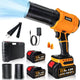 Leaf Blower Cordless with 2×21V Batteries, Turbo Jet Handheld Blower with Nozzle, Mini Leaf Blower Cordless, Variable Speed for Lawn Care, Patio, Car Drying, Snow & Dust Cleaning