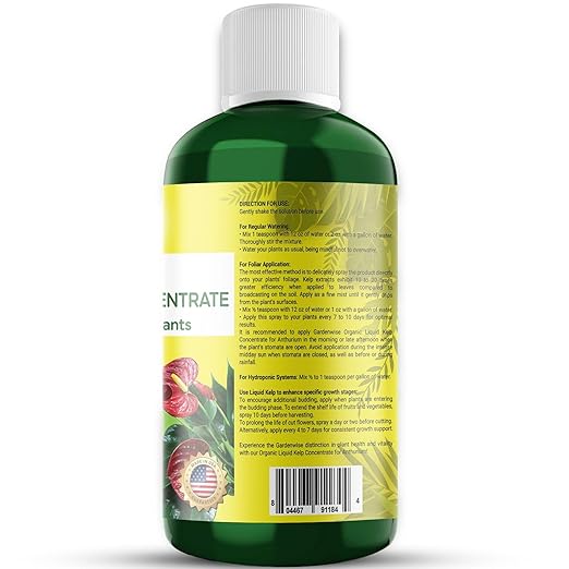 Organic Premium Seaweed Anthurium Fertilizer - Liquid Kelp Plant Food - Nutrient-Rich Soil Enhancer (32 OZ)