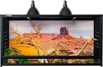 Reptile Tank 44''x20''x20'' ToxiRium Large PVC Reptile Enclosure 76 Gallons for Bearded Dragon Gecko Lizard Snake, Wide Lounge Vivarium Area with Sliding Doors Lock
