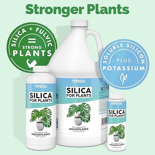 TPS NUTRIENTS Silica for Houseplants, Liquid Silicon Plant Food for Strong Stems and Healthy Leaves, Liquid Plant Fertilizer 1 Gallon (128oz)