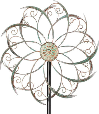 VEWOSTAR Wind Spinners Outdoor Wind Spinner Metal 13” Dia Wind Spinners for Yard and Garden Decor Pinwheels Wind Sculptures & Spinners(57” H)