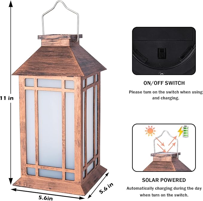 Afirst Solar Lantern Outdoor, Hanging Lights Decorative Outdoor Lighting Waterproof Umbrella Lights for Patio Garden, Table,Party Decor, 2 Pack