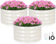 INNO STAG 3 Pcs Round Galvanized Raised Garden Bed — 2×2×1ft Planter Box Outdoor Raised Beds Kit for Gardening Vegetables, Fruits, Herbs, and Flowers, White