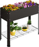 Raised Garden Bed with Detachable Legs Elevated Metal Planter Box for Growing Fresh Herbs Vegetables Flowers Succulents&Other Plants for Outdoor Backyard Patio Deck Balcony Black L