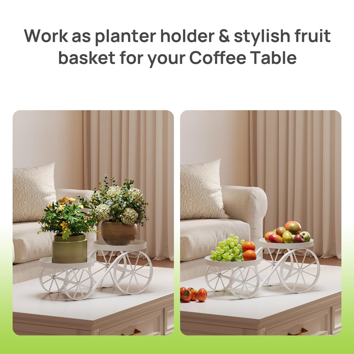 Cute Plant Stand Indoor Outdoor 2-Tier Metal Heavy Duty Flower Pot Holder