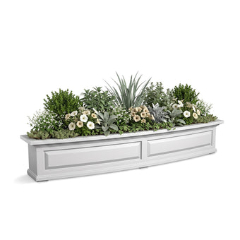 Mayne Newhaven 60in Self-Watering Rectangular Window Box Planter, White