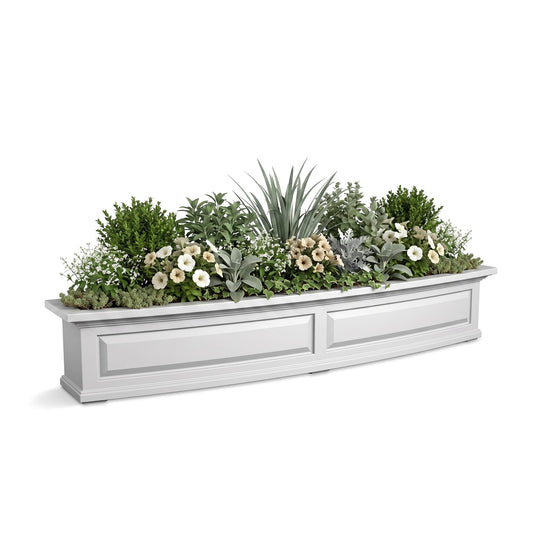 Mayne Newhaven 60in Self-Watering Rectangular Window Box Planter, White