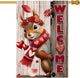 Valentine’s Day Garden Flag 28x40inch Double Sided The Squirrel Red Love Heart Rose Valentine’s Garden Flags For Home Outdoor Yard Patio Lawn Decor,Welcome Valentine Garden Outside Decorations Banner