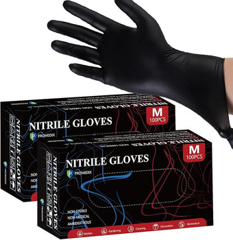 PROMEDIX P Nitrile Disposable Gloves,4mil-100 Count,Gloves Disposable Latex Free,Powder Free for Cooking,Household,Food safe
