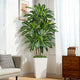 Keeplush 6FT Artificial Dracaena Tree - High-Density Foliage Fake Plant with White Tall Planter - Faux Yucca Floor Plant for Home Office Decor Indoor