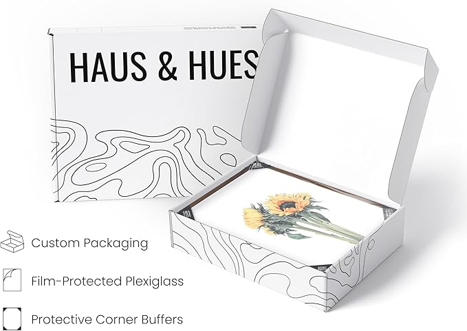 HAUS AND HUES Sunflower Set Collage 16x20 - Framed Walnut