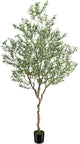7ft Artificial Olive Tree Potted, Faux Indoor Plants with Natural Wood Trunk & Lifelike Fruits, Realistic Tall Fake Tree for Home Office Decor, Housewarming Gifts
