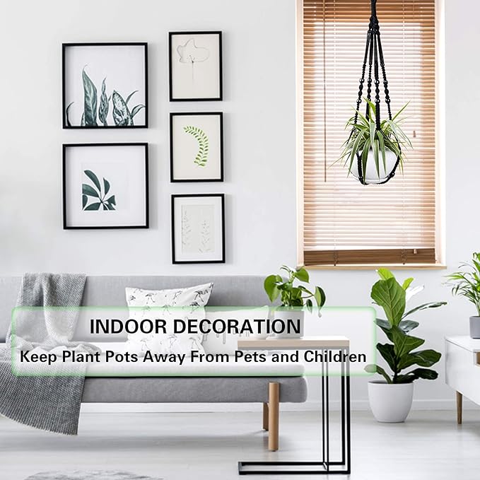 Augshy Macrame Hanging Planter, 2 Pack Hanging Planters for Indoor Plants Indoor Outdoor Decor Handmade Hanging Plant Holder(35 Inch)