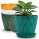 YNNICO 8 inch Plant Pots, 4 Pack Flower Pots Outdoor Indoor, Planters with Drainage Hole and Tray Saucer-Multicolor