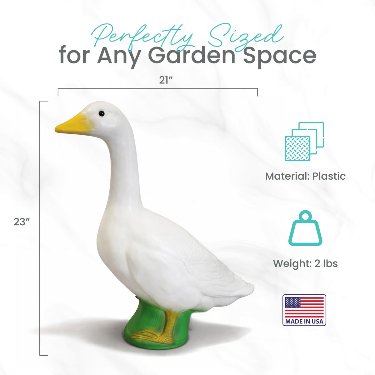 Union Products Goose Outdoor Lawn and Garden Statue, White