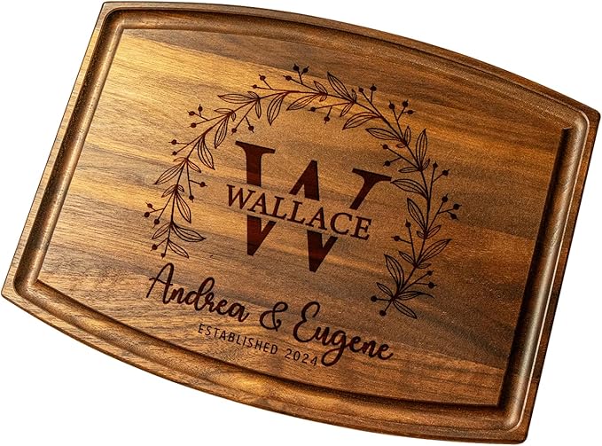 Crafted Custom Cutting Board - Personalized Christmas Gifts - Personalized Cutting Board - Engraved Charcuterie Board - Wedding Gift for Couple, Bride, Bridal Shower, Anniversary, Housewarming