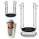 HeQiD 2 Set Adjustable Planter Inserts for Large Pots, Plant Risers for Inside Pots, Adjustable Plant Stand Indoor Outdoor, Stainless Steel Planter Insert with 8 Chains for Large Pots Tall Planters
