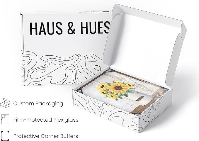 HAUS AND HUES Flower Wall Decor - Set of 4 Framed Floral Art Prints, Botanical Flower Paintings, Elegant Wall Decor for Bedroom or Living Room (Walnut Frame, 11x14)
