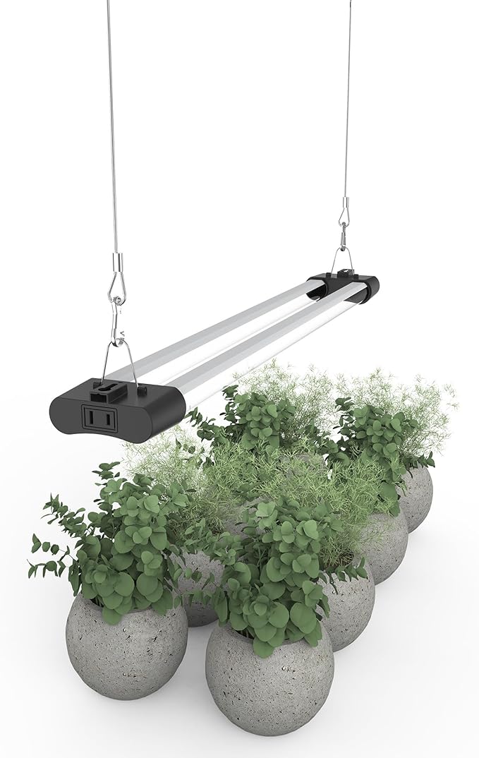 APICDOM LED Grow Light Full Spectrum Light Linkable 5000K Daylight + 660nm Red Indoor Plant Lighting Fixture (2 FT)