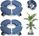 DOFIMATE 2 Pack Rolling Plant Stand with Wheels,15-21’’Adjustable Heavy Duty Plant Caddy with Wheels for Indoor Outdoor Planter Dolly Lockable