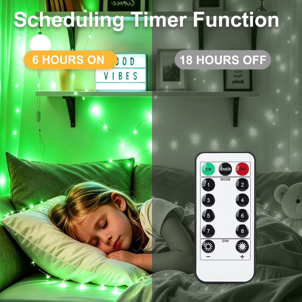 chzk 6 Pack Fairy Lights Battery Operated with Remote Timer 8 Lighting Modes,7ft 20 LED Waterproof Mini String Lights for Halloween Christmas Table Centerpieces Bedroom Decorations,Green