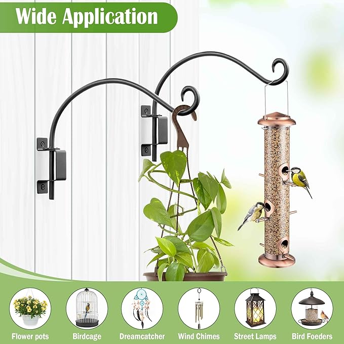 Lifyzoon Swivel Hanging Plant Bracket Outdoor: 22Inch Swivel Hanging Plant Hangers Bracket, 35lb Weight Capacity - Outdoor Swivel Wall Hook for Hanging Bird Feeder, Birdhouse, Wind Chimes