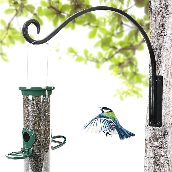 AJART Hanging Plant Hanger Outdoor: 22-Inch Bird Feeder Wall Hooks - Heavy-Duty Plant Bracket Hook for Hanging Flower Baskets