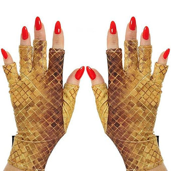 ManiGlovz - The Original UPF 50+ UV Light Protective Nail Gloves for Women, Gold Rush