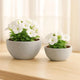 Set of 2 Clay Textured Planter Pots – Indoor Outdoor Plant Holders – Minimalist Design, Durable Pot Set for Living Room, Entryway, Bedroom, Patio or Garden Décor – 15" & 6", White