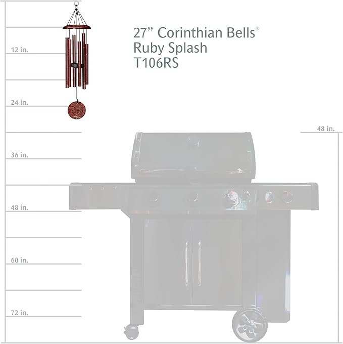 Corinthian Bells by Wind River - 27 inch Ruby Splash Wind Chime for Patio, Backyard, Garden, and Outdoor Decor (Aluminum Chime) Made in The USA