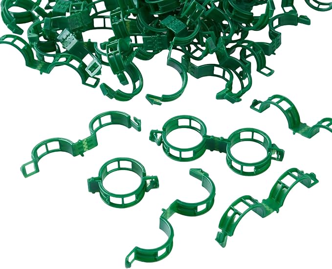 200 Pcs Plant Support Clips,Plastic Clips for Securing Plants,Tomato Vine Clips,Plant Fixing Clips,Garden Clips for Climbing Plants,Grape and Vine Vegetables (200, Green)