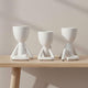 Ceramic Figurine Planter Set – Room Decor and Small Planter Use, Shelf, Desk, or Tabletop Placement – Modern Art-Inspired Sculptures for Garden & Home Decor – 6" & 5" & 6", White