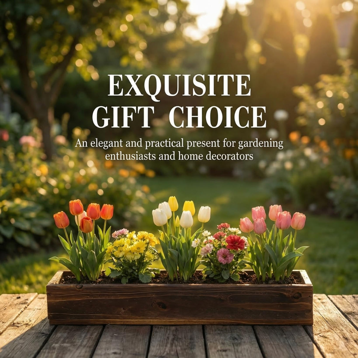 JOINPAYA Wooden Window Planter Box for Succulents