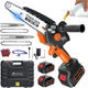 Mini Chainsaw Cordless, 8 inch & 6 inch Electric Chain Saw with 2pcs 4000mAh Batteries, Battery Powered Handheld Saw for Trees Trimming Wood Cutting, Ideal Gift for Men Dad Husband, Orange