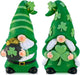 St Patricks Day Decorations Gnomes, 2 Pack Handcrafted Irish Gnomes Lucky Leprechaun Figurines, Shamrock Decor for Table Tiered Tray Shelf
