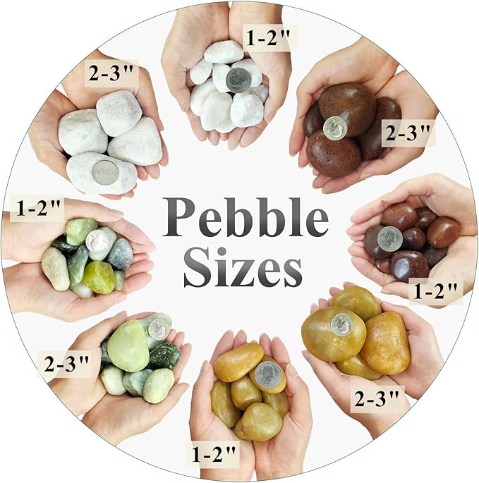 FANTIAN 40 lbs Jade River Rocks for Landscaping, 2-3 Inch Large Polished Pebbles. Decorative Green Gravel Stones for Plants, Vases and Garden