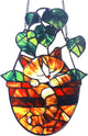 Acrylic Hanging Cat in Flowerpot for Window Doors Home Decoration，Sun Catchers for Windows Hanging，Valentine's Day Mother's Day Birthday Gifts (TYU737)