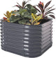 Vego garden 26" Extra Tall Raised Garden Bed Kits, 4 in 1 Modular Raised Planter Box for Vegetables Flowers Fruits Oval Metal Raised Garden-Modern Gray